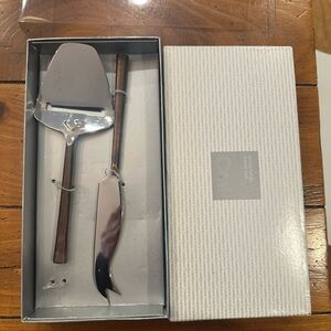 Crate&Barrel Bronze Handle Cheese Tool Set New